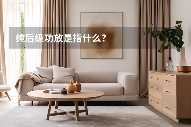 纯后级功放是指什么？