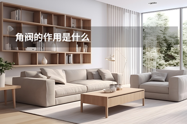角阀的作用是什么