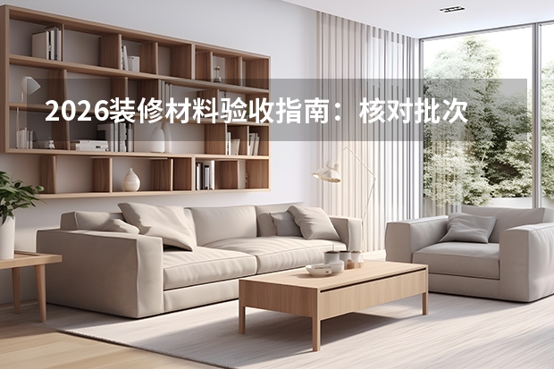 2026装修材料验收指南：核对批次与环保报告，拒绝“狸猫换太子”
